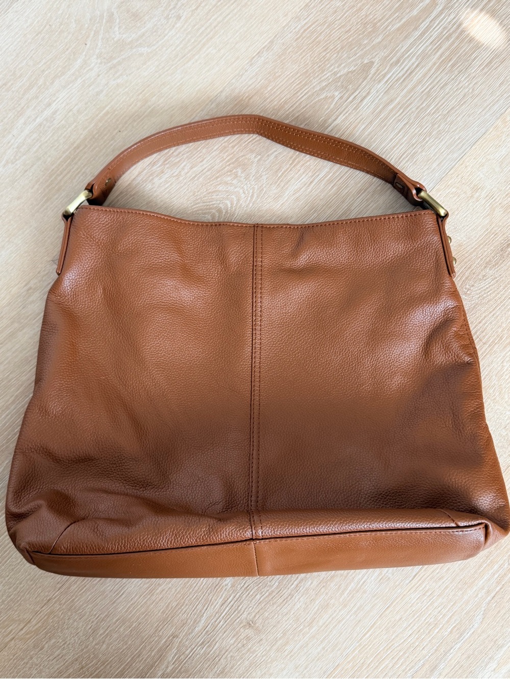 NWOT Vintage Y2K Kooba Pebbled Leather Hobo Bag Brown Slouchy Shoulder Tote - Picture 9 of 14